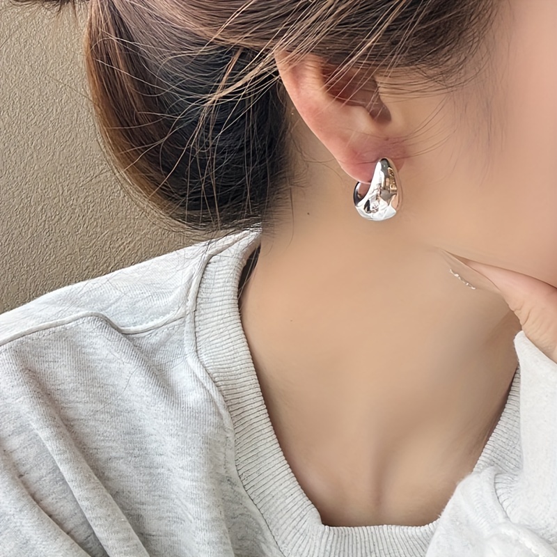Cold Tone Golden Water Drop Earrings for Various Occasions