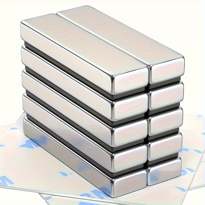 

10pcs Strong Neodymium Magnets - Rectangular Metal Magnet Sticks For Cabinet Tool Storage, Maps & Whiteboards, Neodymium Magnets, Storage, Tool, Whiteboard