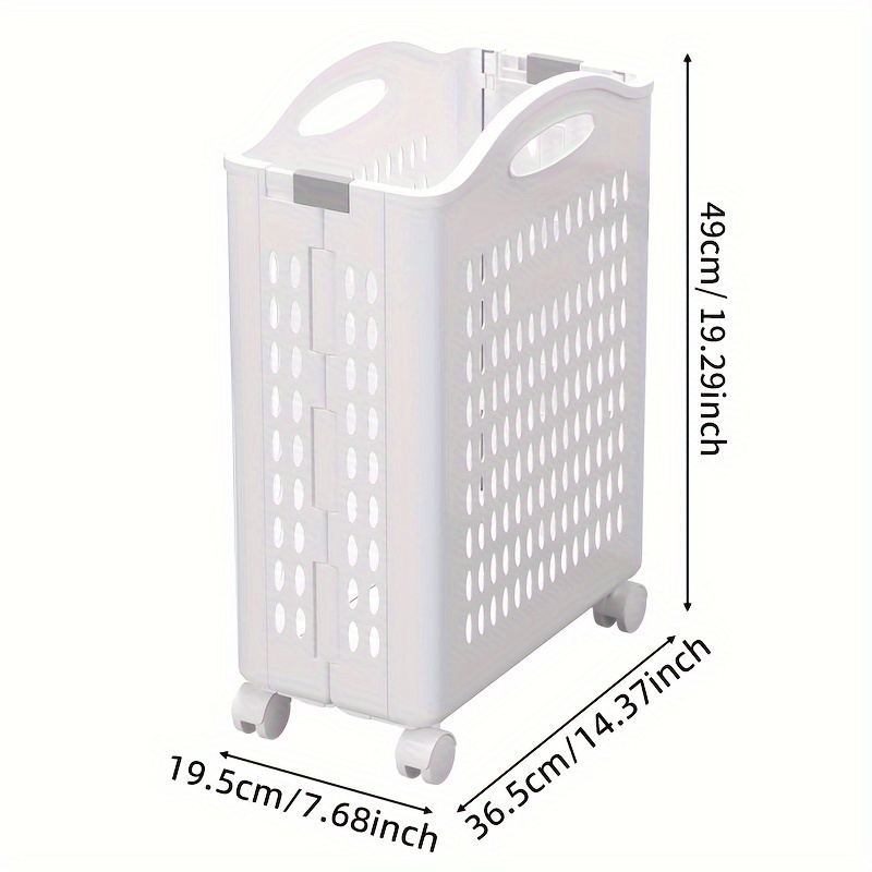 TEMU Large Wheels - Plastic Hamper For Clothes & , For Dorms And Bathrooms, Baskets