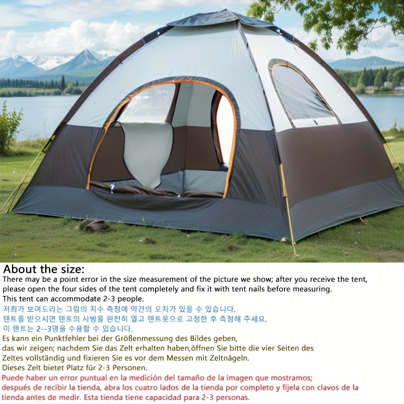 [3-Person Instant Tent] Koala 3-Person Instant Pop-Up Tent | Lightweight Portable Round Camping Tent with Zipper Closure, All-Season Blue Outdoor Shelter for Family Camping Trips, Sturdy Pole Support