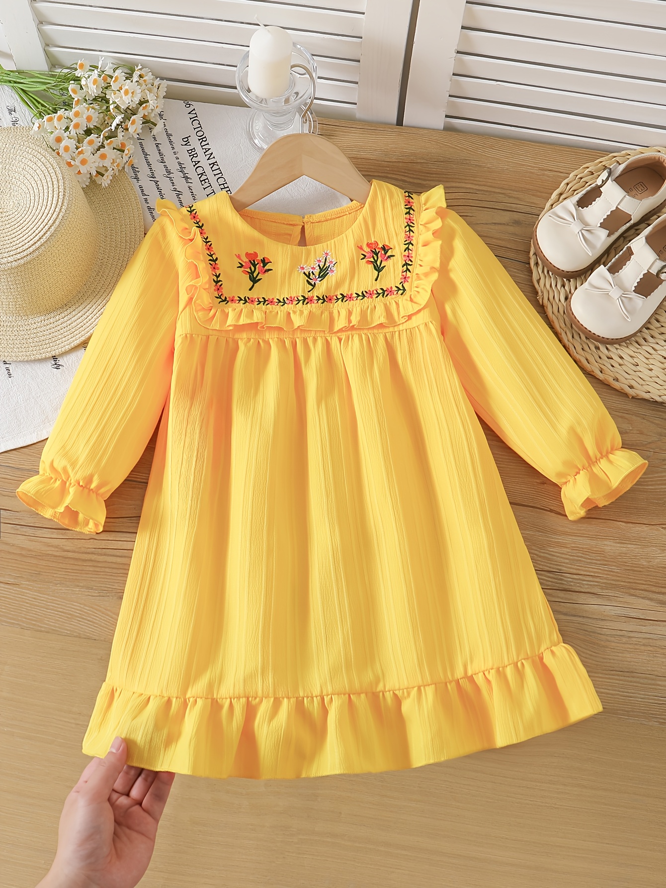 fitted lace wedding dress Clyde Yellow Long Sleeve Mini Dress - US 10