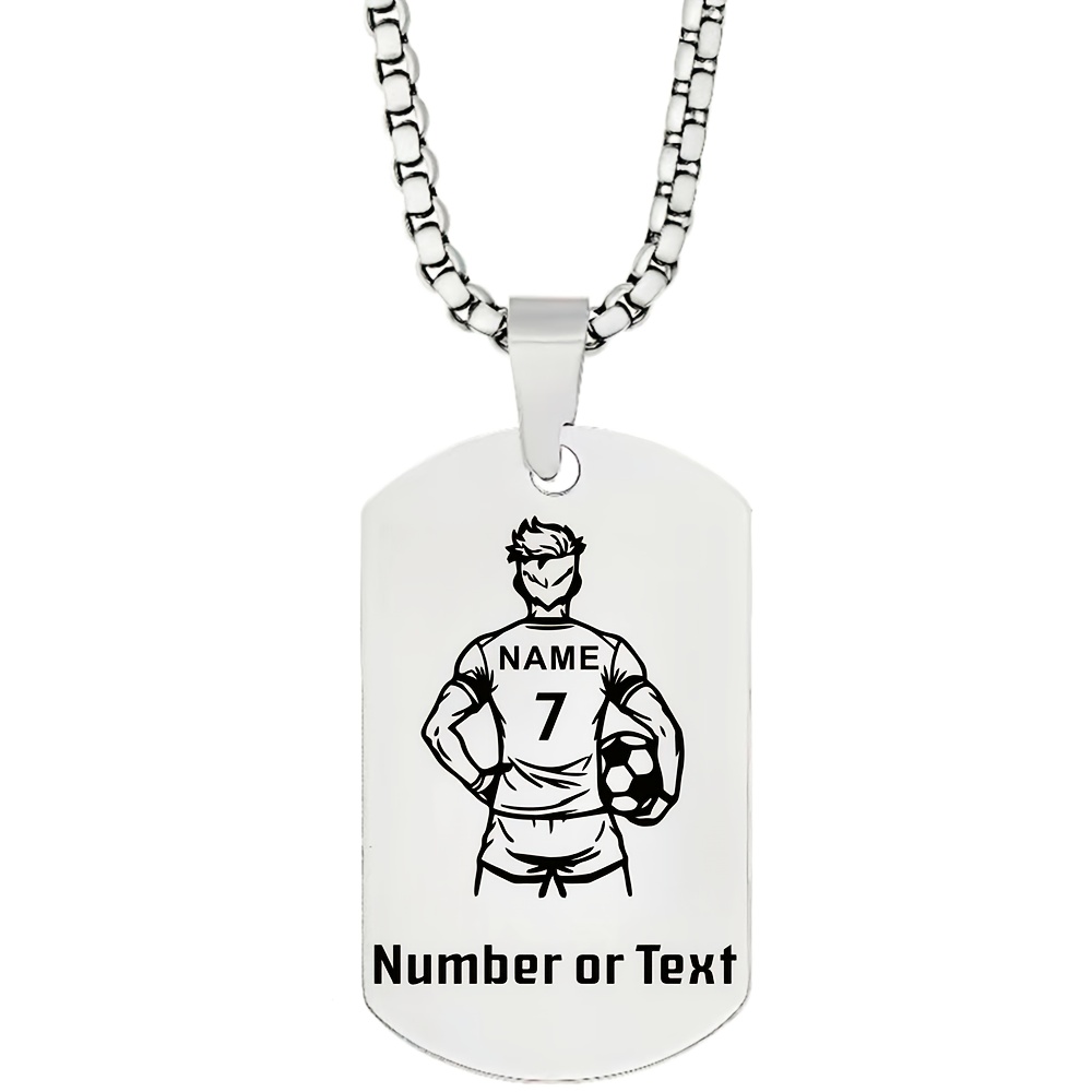 TEMU Collane personalizzate o a con da calcio in acciaio inossidabile 304, ideali per appassionati di calcio, regali personalizzati per il compleanno