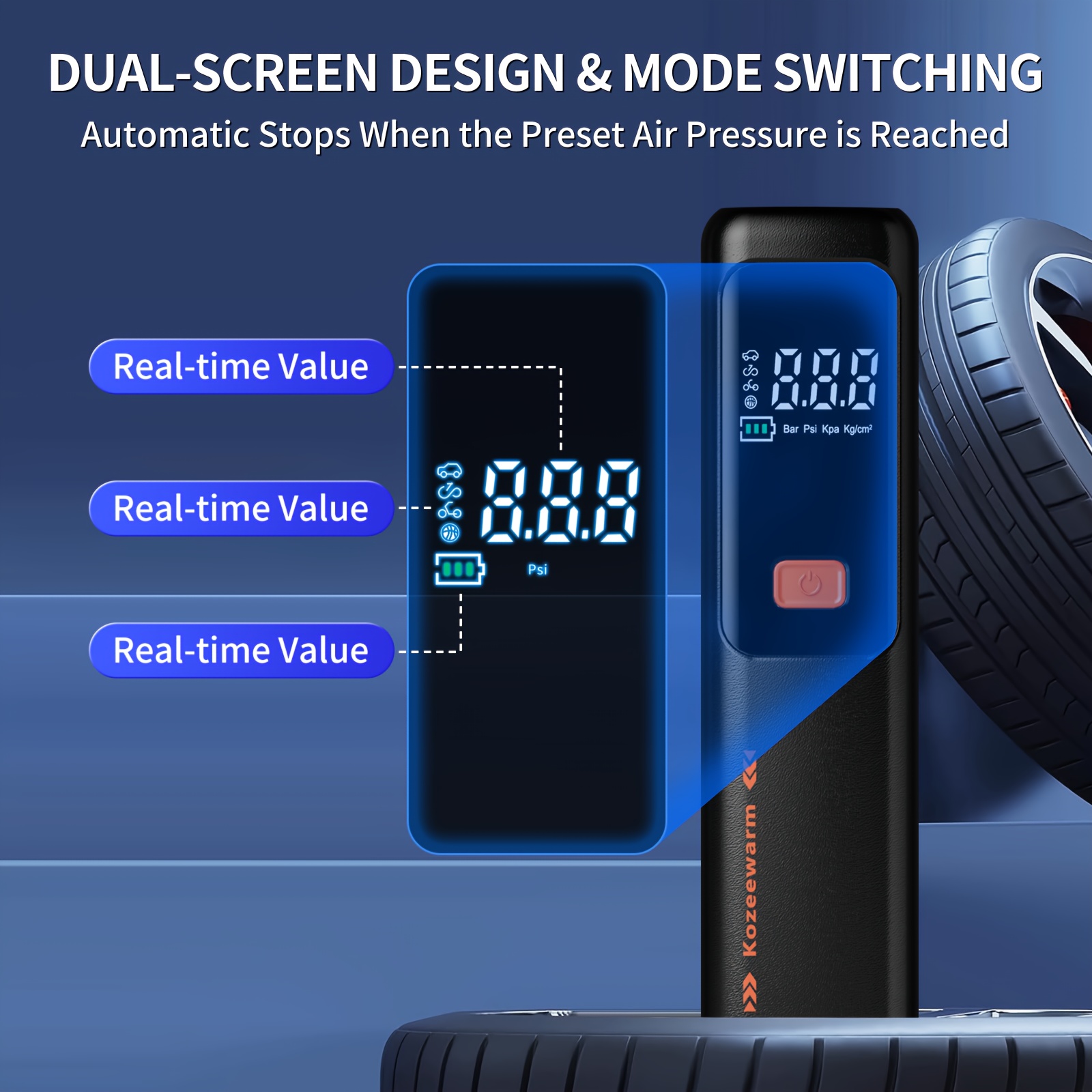 Air Pump For Car Tires, Tire Inflator Portable Air Compressor, Tire Air Pump For Car, Suitable For Bicycle Tires, Motorcycle Tires, And Various Types Of Balls, Portable Air Compressor For Tire Inflator, Tire Pressure Gauge, Car Accessories 13 Air Pump For Car Tires, Tire Inflator Portable Air Compressor, Tire Air Pump For Car, Suitable For Bicycle Tires, Motorcycle Tires, And Various Types Of Balls, Portable Air Compressor For Tire Inflator, Tire Pressure Gauge, Car Accessories - Image 13