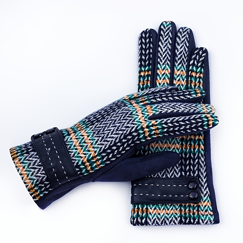 Image of 1 Pair Warm Korean Gloves For Autumn/winter With Touch Screen Function And Separate Fingers, Combining Fashion And Practicality To Face The Cold, Ideal For Cycling, Outdoor Activities, And Daily Use
