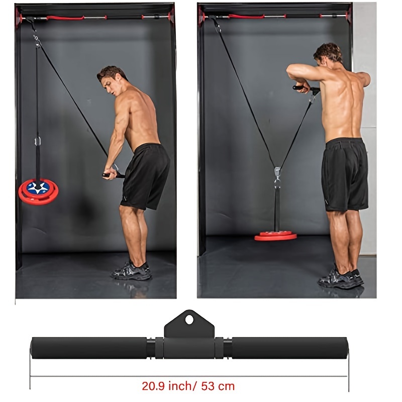 Oak-Sports Universal Home Gym Cable Pulley System for Arm, Back, and Abdominal Strength Training - LAT Pull Down Attachment with Straight Bar, Handles, Steel Wire Rope for Squat Racks, Multiple Colors, Includes Accessories for Functional Fitness, Ideal for Father'S Day and Teachers' Day