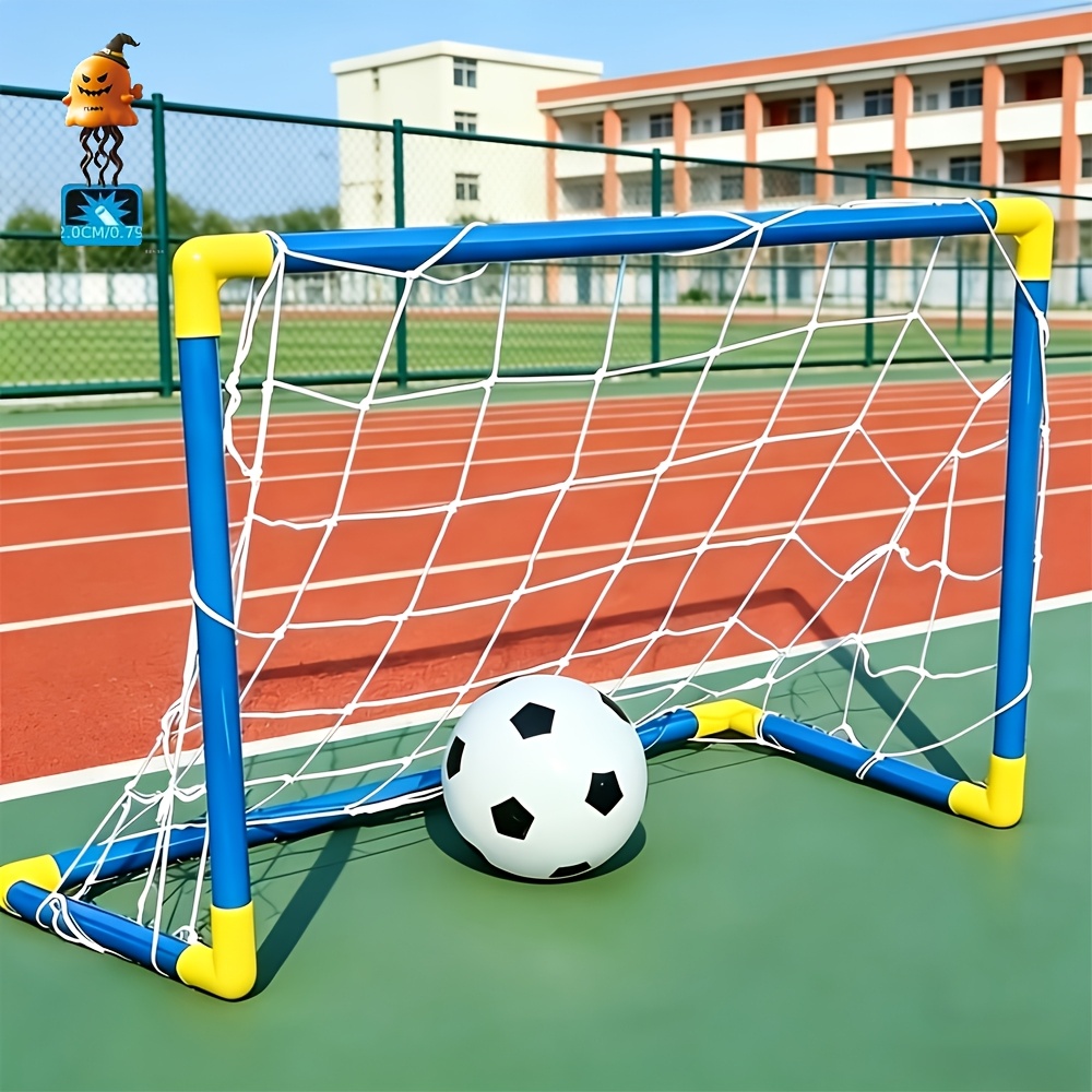 TEMU 2pcs Youth Football Set-portable And Easy-to-assemble Goal, Suitable For Indoor/outdoor Play, Family Entertainment, Birthday Gifts, Football