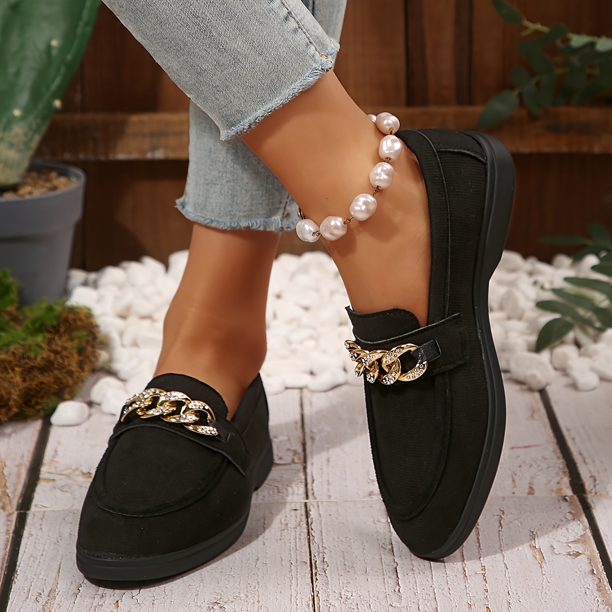 mules negros sin cordones mujer cadena Temu Ecuador