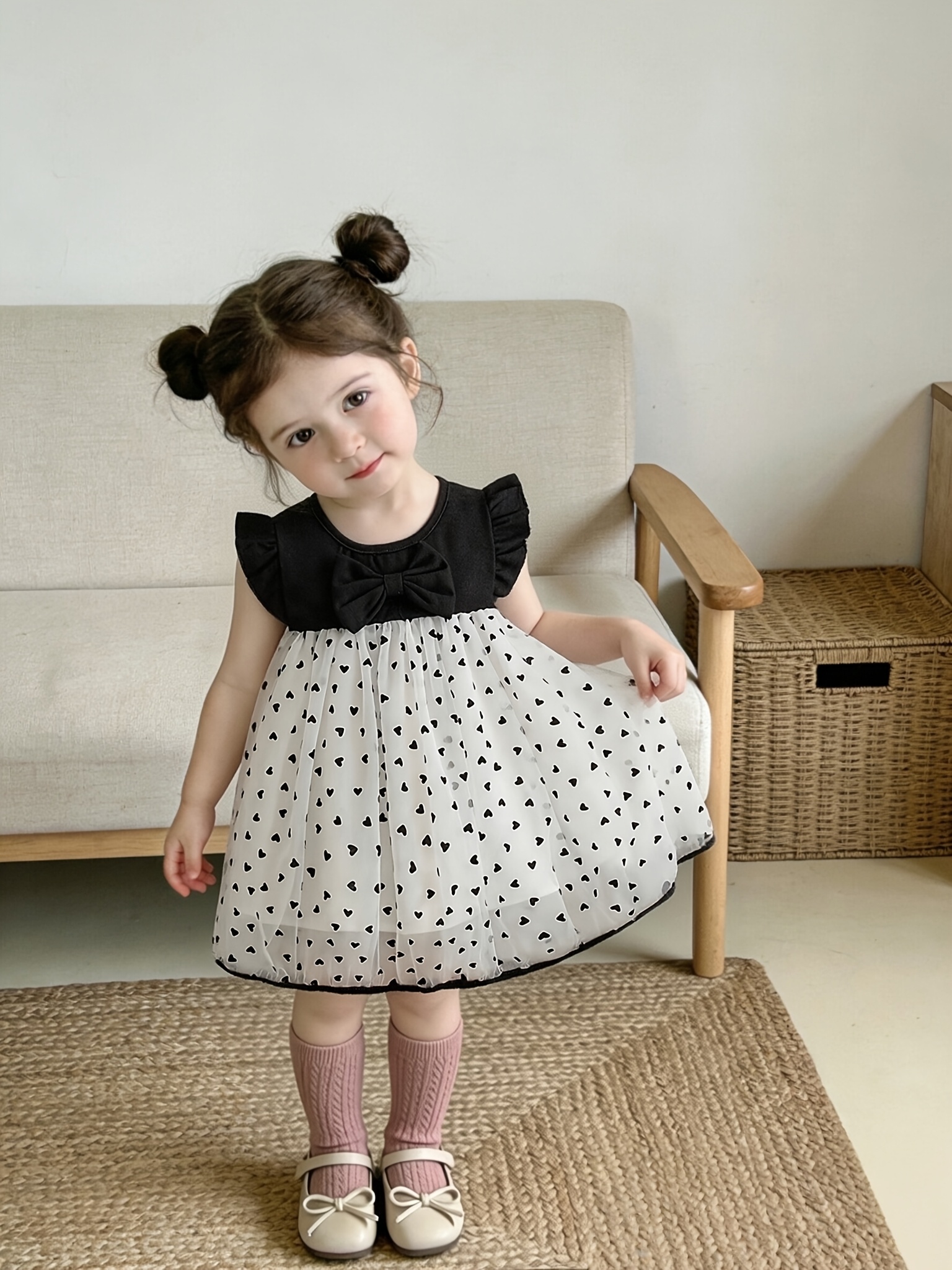 New * Dress for Baby Girls Featuring * Prints And Fashionable Tulle *  Birthday Parties And Suitable for Children Aged 9 Months to 3 Years
