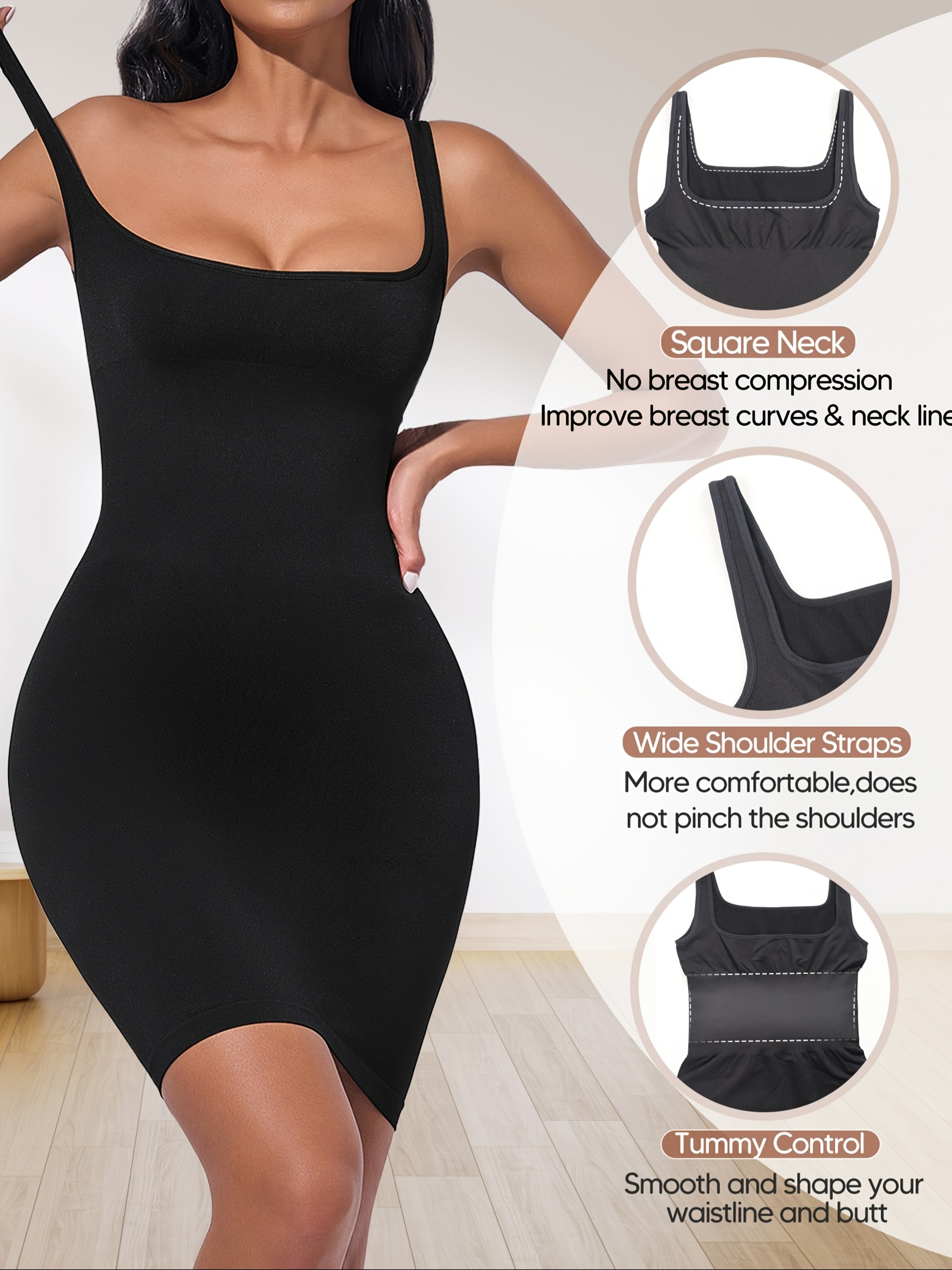 womens' tummy control slips shapewear build-in bra under dresses strapless body  shaper | Check Out Today's Deals Now | Temu