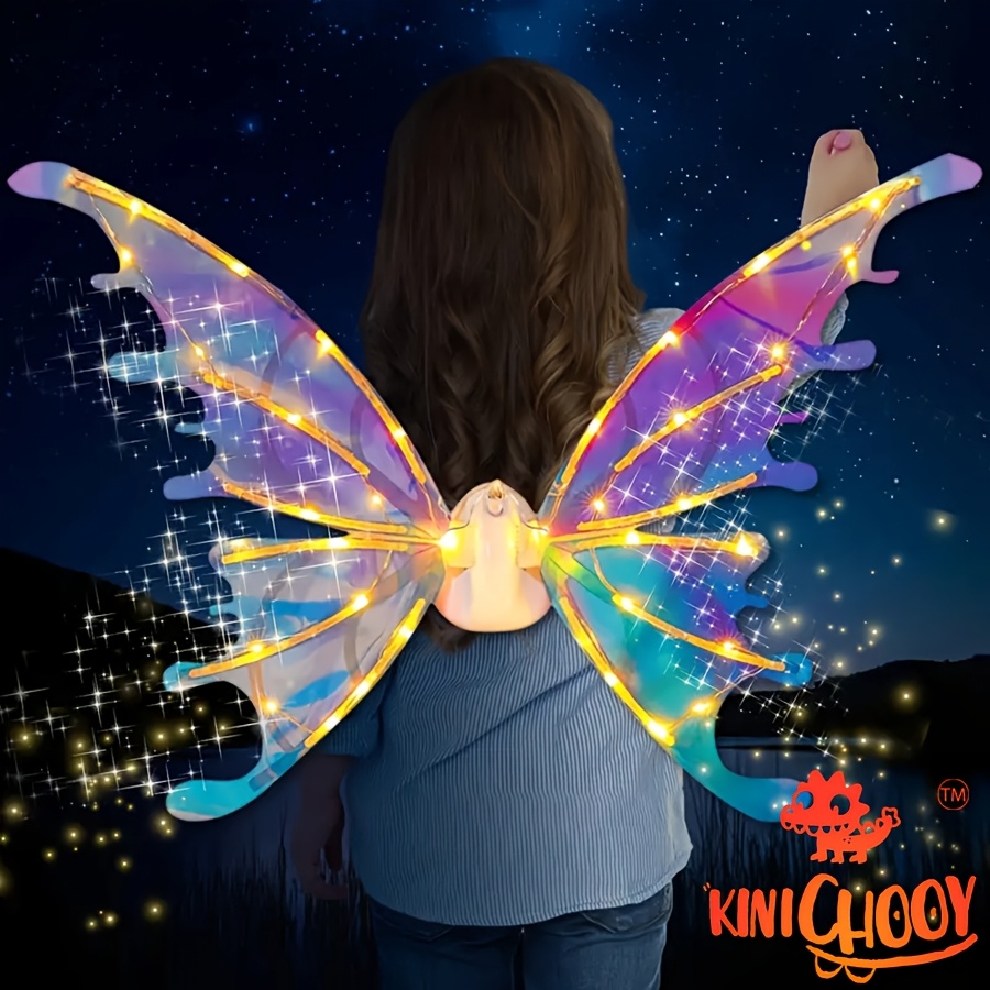 

Kinichoy Girls' Led Fairy Wings - Glowing Costume Accessories, Ideal For Halloween & Birthday Party Cosplay, Plastic Material, Fairy Party Decorations