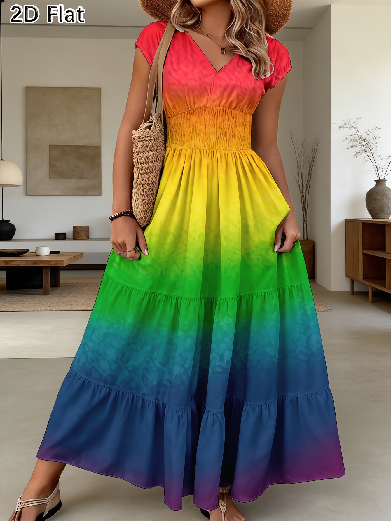 flowy rainbow dress Lola + The Boys Jeweled Rainbow Dress – Teen/Women, M main image 1