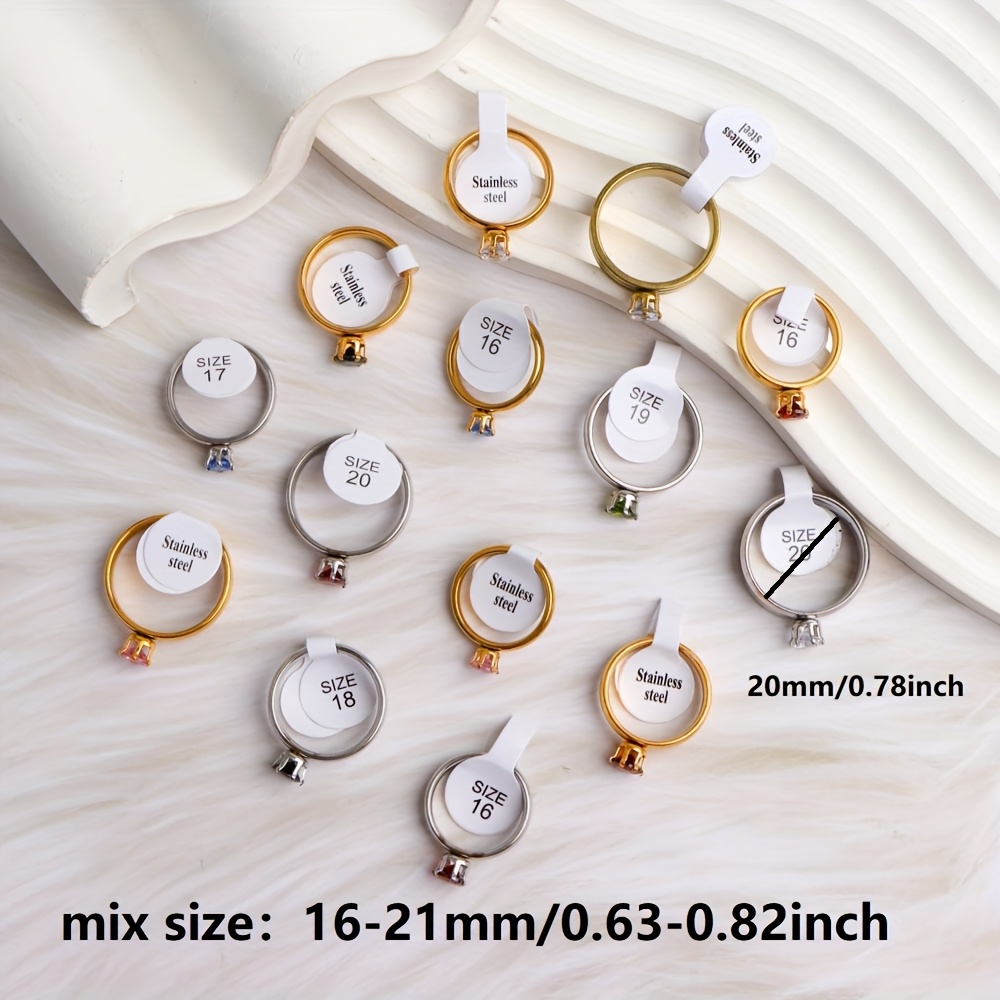 12pc Elegant Stainless Steel Rings Set for Daily Wear