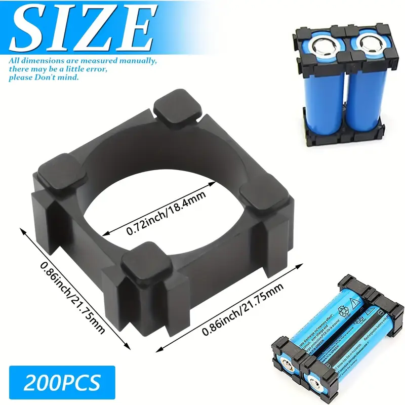 200pcs soportes de batería li-ion 18650 - abs+pc , montaje seguro y de baterías diy, herramientas eléctricas y vehículos Detalles del producto 3