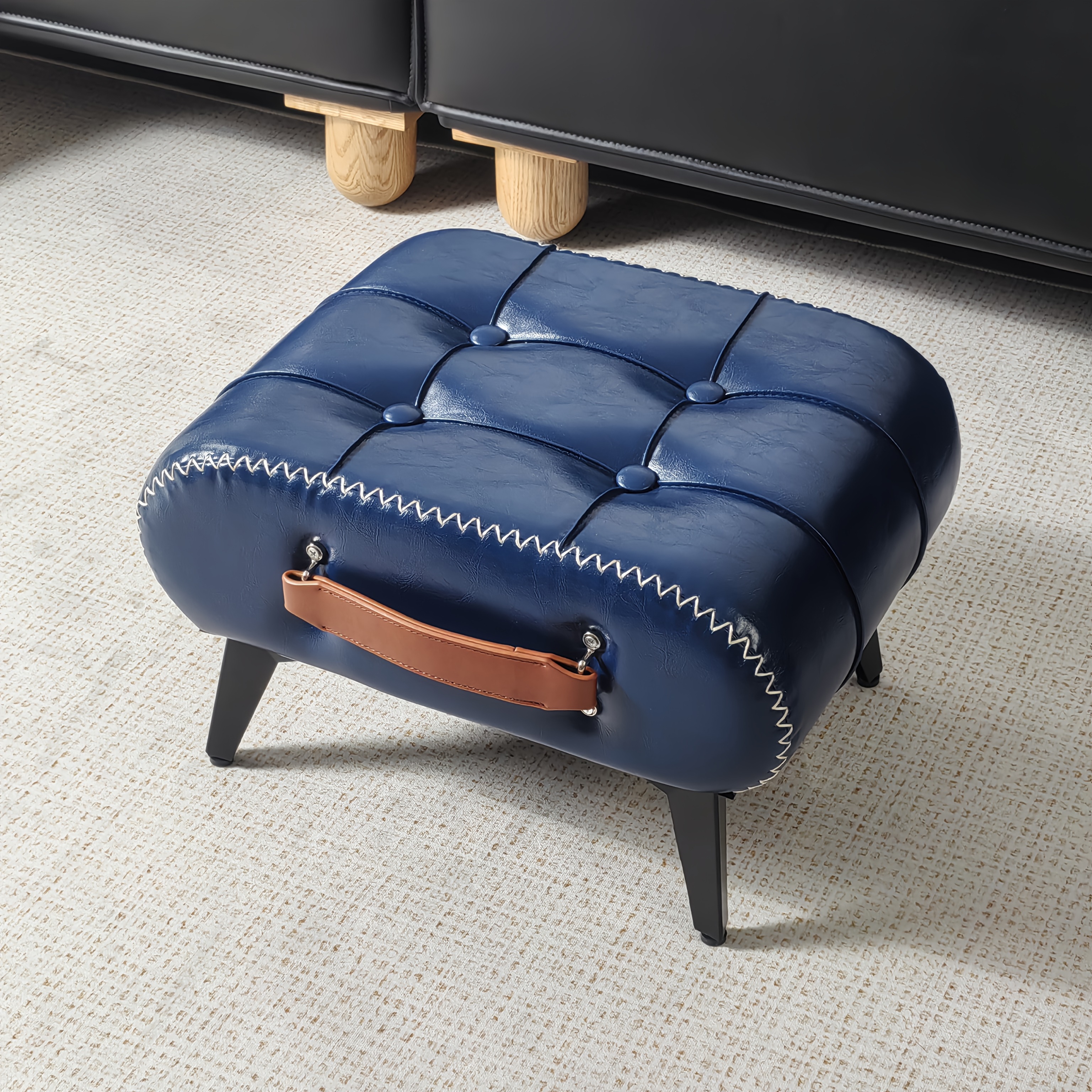 living room entryway shoe cabinet foyer stool synthetic leather sofa stool shoe changing stool Product details 6