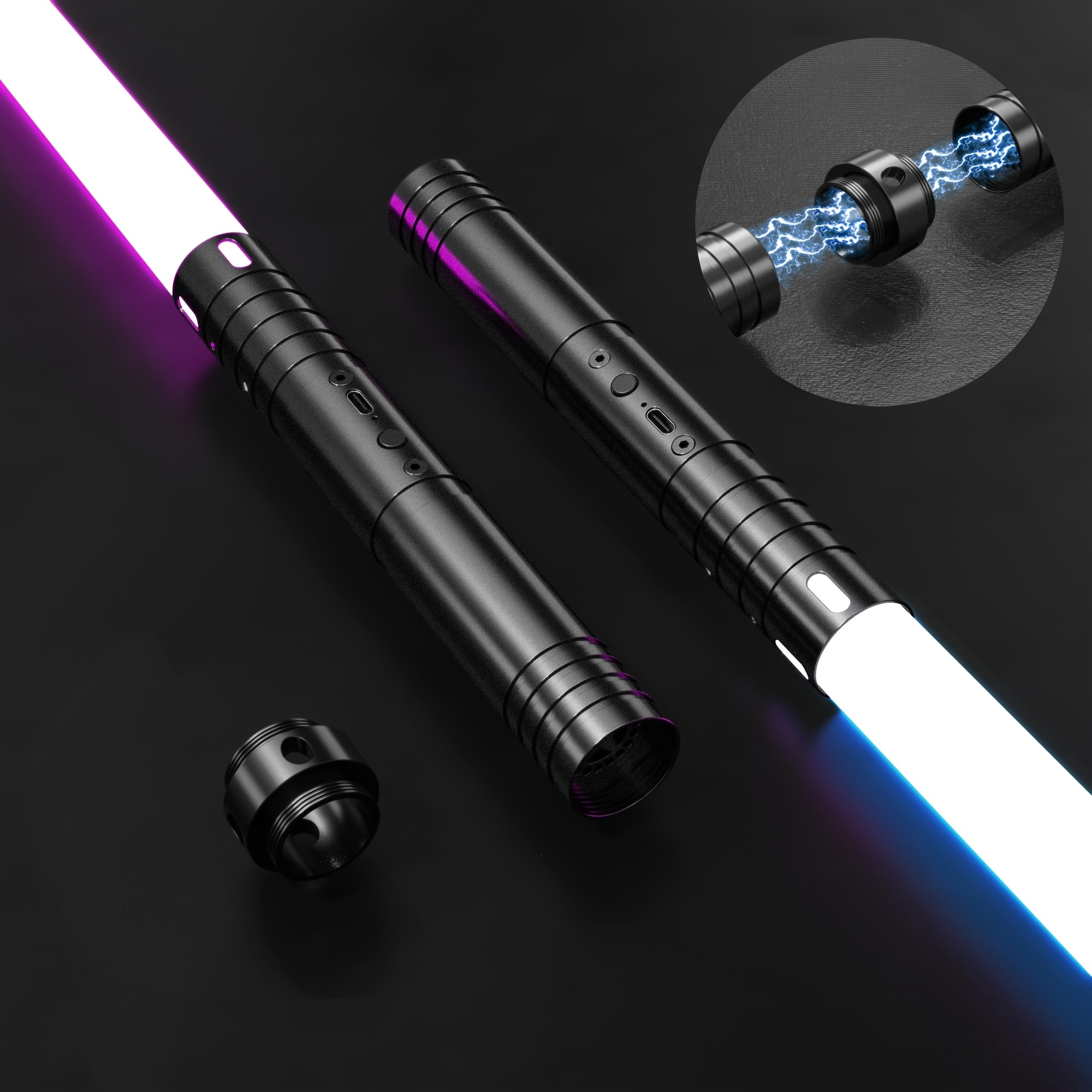 TEMU Light Up Sword For Kids, 20 Rgb Colors 4 , Dueling Saber, Sword Toy, 23.4in Type-c Rechargeable, Metal Handle, For Christmas Halloween Birthday