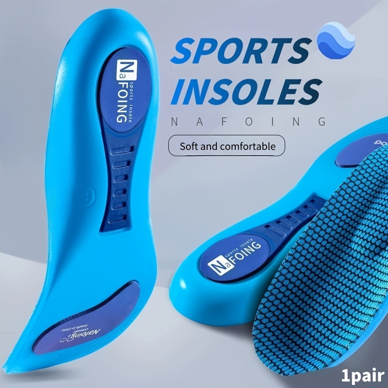 TEMU 1 Par de plantillas deportivas muy elásticas con soporte de y absorción de impactos, ideales para deportes y uso diario