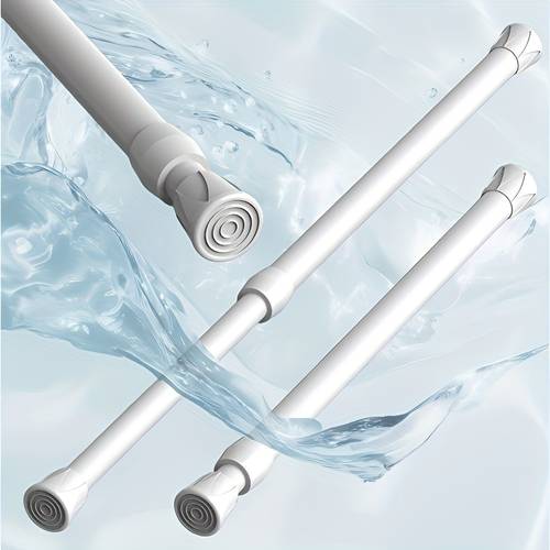 1 2 4pcs 70 130cm white black telescopic rod multi purpose no drill telescopic rod for kitchen bathroom bedroom shower curtain rod roman rod curtain rod multi functional wardrobe rod door curtain rod household clothes drying rod