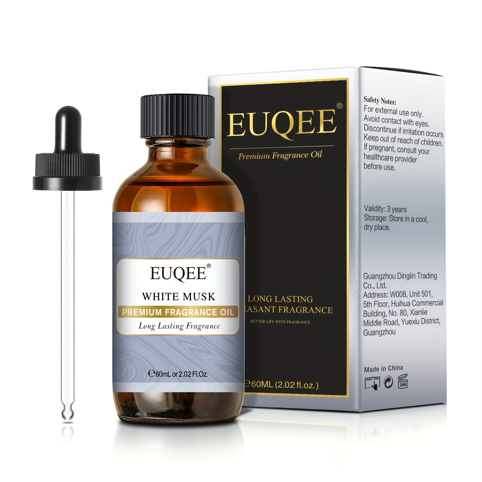

1pc 60ml/2.03fl.oz White Musk Fragrance Essential Oil For Diffusers, Humidifiers, Soap Making