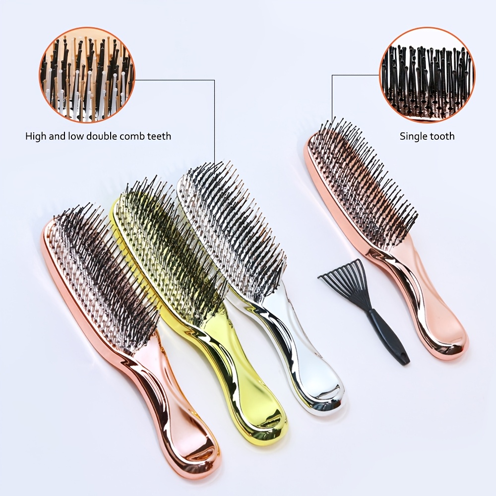 1pc 2pcs zeus smooth hair detangling comb anti static scalp massage brush soft nylon bristles suitable for wet and dry hair comfortable handle hair styling comb accessory suitable for all hair types   ideal styles