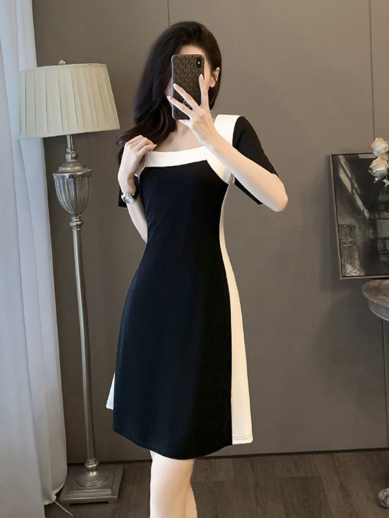 dress pants for women NYDJ Plus Size Classic Trouser Pants - Black main image 1