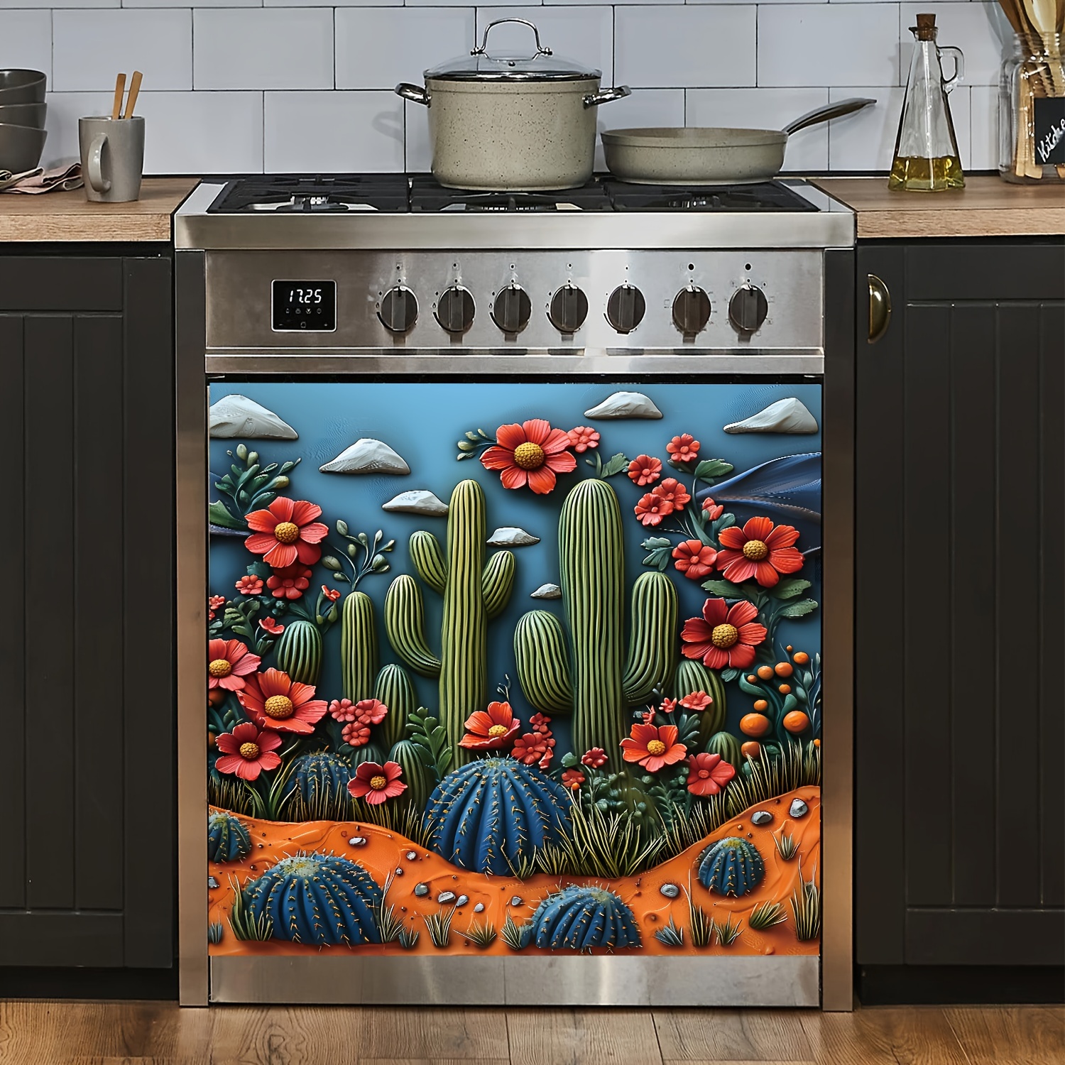 

1pc Dishwasher - Decorative Refrigerator , Rectangle Art , No , Suitable For , 23.03 X 25.