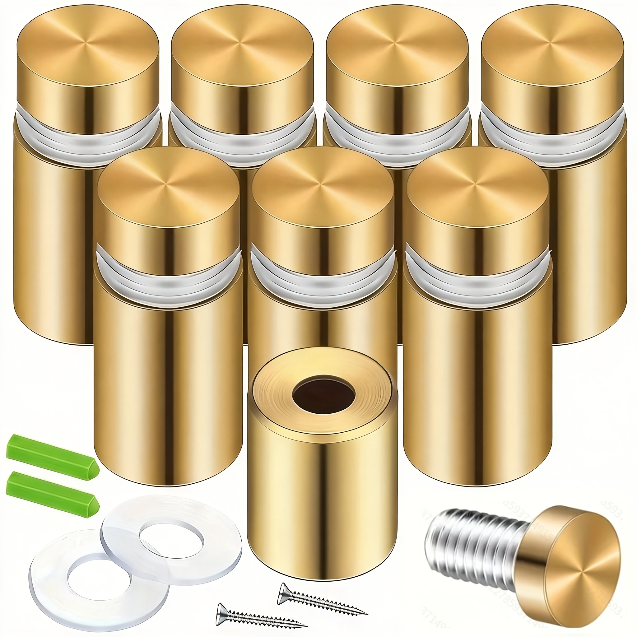 TEMU 8 piezas de clavos de moldura publicitaria de acero inoxidable dorado, tornillos de soporte , tornillos publicitarios, tornillo de montaje de