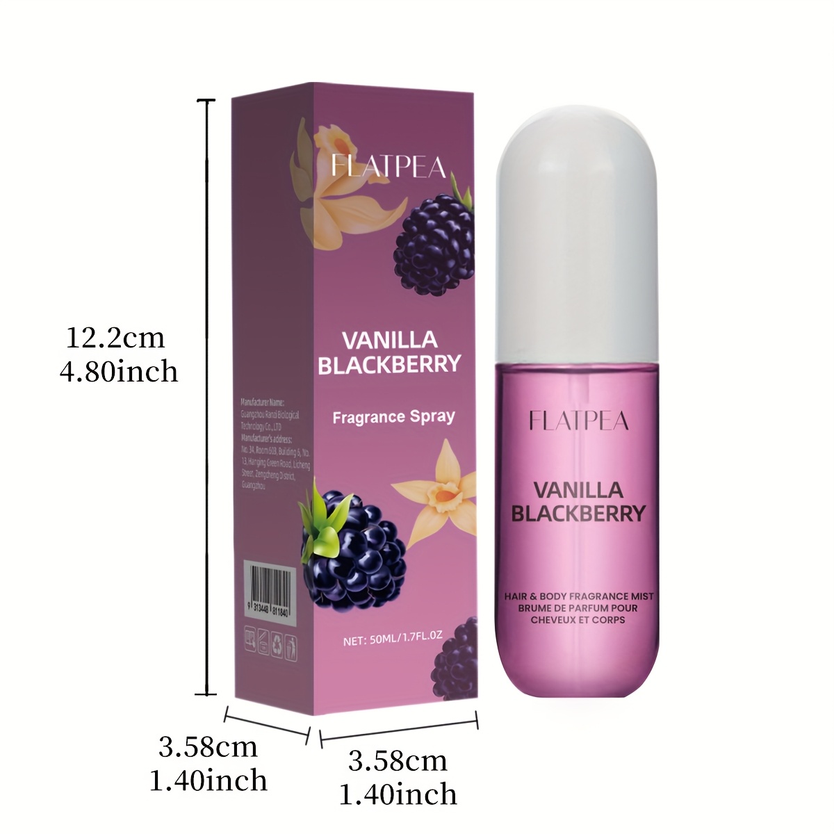 50ml Women's Perfume/Hair Perfume, Blackberry Fig Vanilla Scent, Hair Essential Oil Perfume for Dry Damaged Hair, Pheromone Fragrance with Anti-Frizz Nourishing Moisturizing, High-Quality Long-Lasting Scent Hair Spray/Body Fragrance, Suitable for - Image 5