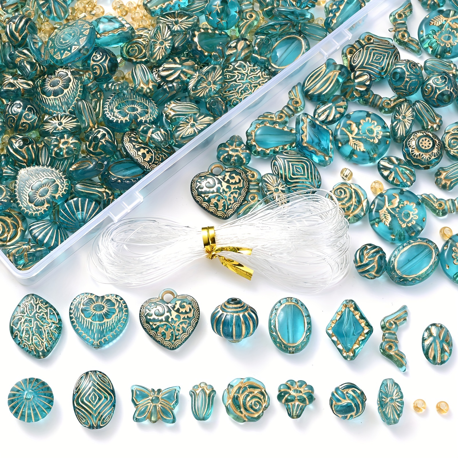 220pcs Acrylic Beads Rice Beads Set Vintage Flower For Jewelry Making Bracelet Necklace Earrings Additions
