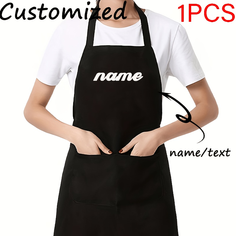 TEMU Customizable Wrap Picture Or Text Apron, In 3 Colors. Durable Polyester Blend Fabric, Adjustable Waist Size. Suitable For Home Cooks And Baking