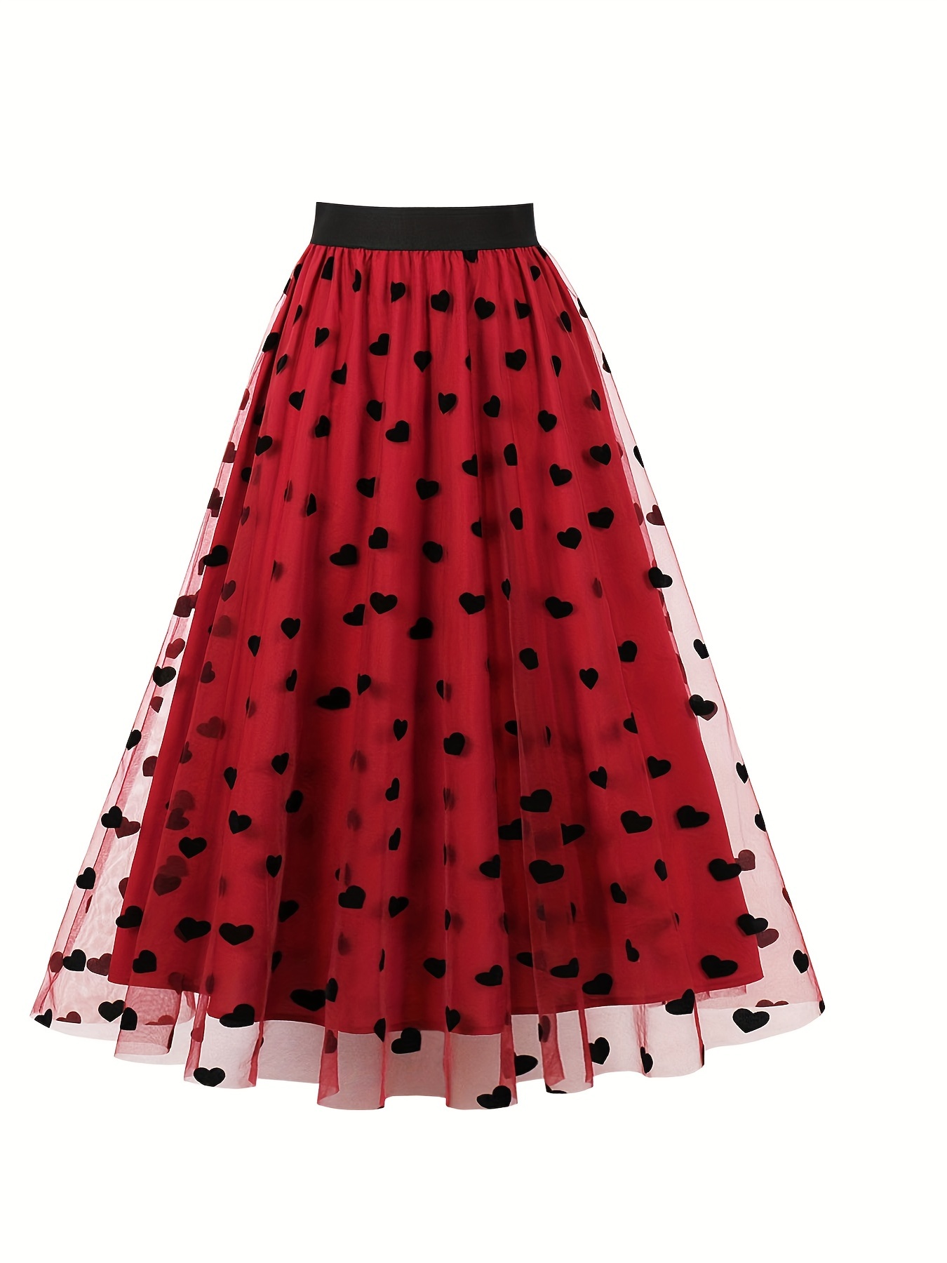 1pc elegant polyester tulle midi skirt women heart Temu Australia