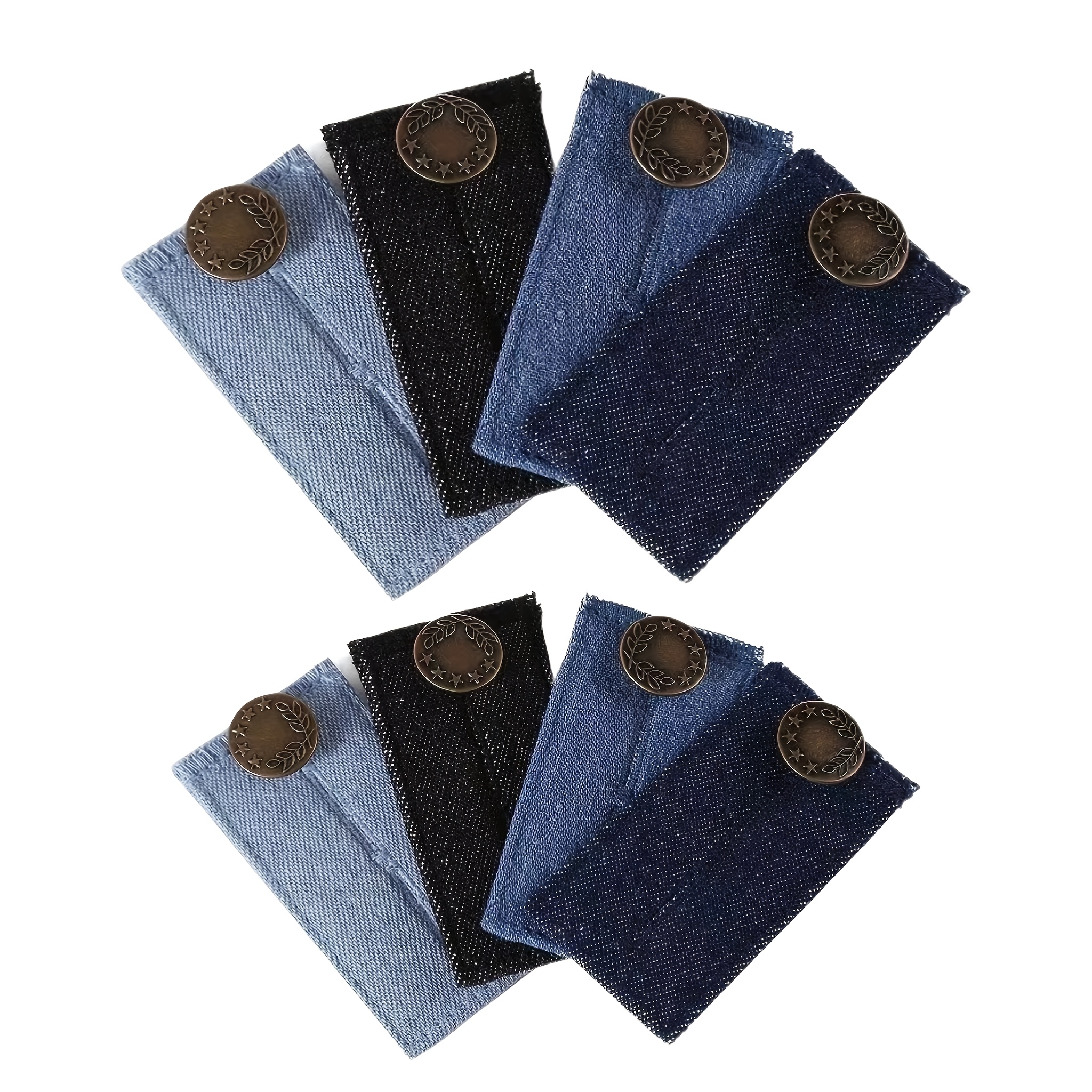 E-shop 8er-Pack elastische Taillenverlängerungen für Herren, passend für Hosen & Jeans, verstellbare Gürtelverlängerer-Knöpfe mit dehnbaren