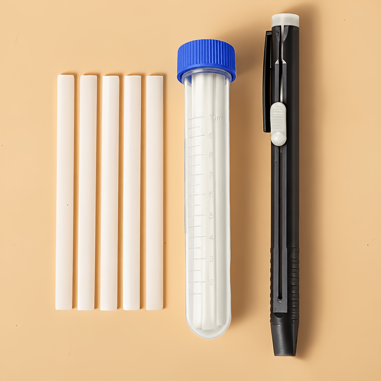 TEMU Tiza de invisible para tela de ropa, 1 bolígrafo y 5 recambios, desaparece automáticamente a altas temperaturas, para sastres marcar y dibujar