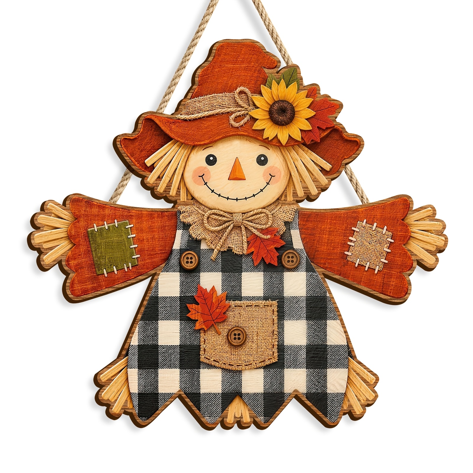 TEMU 2d Flat Wooden Print 1pc, Autumn Wooden Sign Style - Rustic Autumn Welcome Sign, Suitable For Front Door, Porch, Wall, And Harvest-themed Home