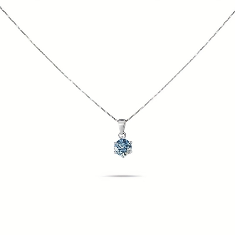 1CT Colored Moissanite Pendant Necklace — 925 Sterling Silver