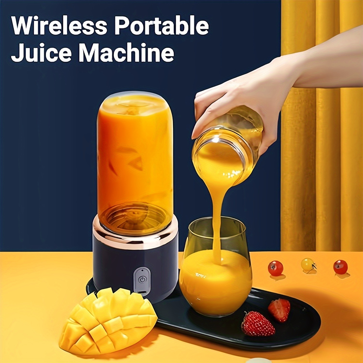 portable blender a personal mixer for smoothies and shakes   with a travel lid 400ml usb rechargeable mini blender fruit juicing cup featuring   suitable for kitchen home and travel details 1