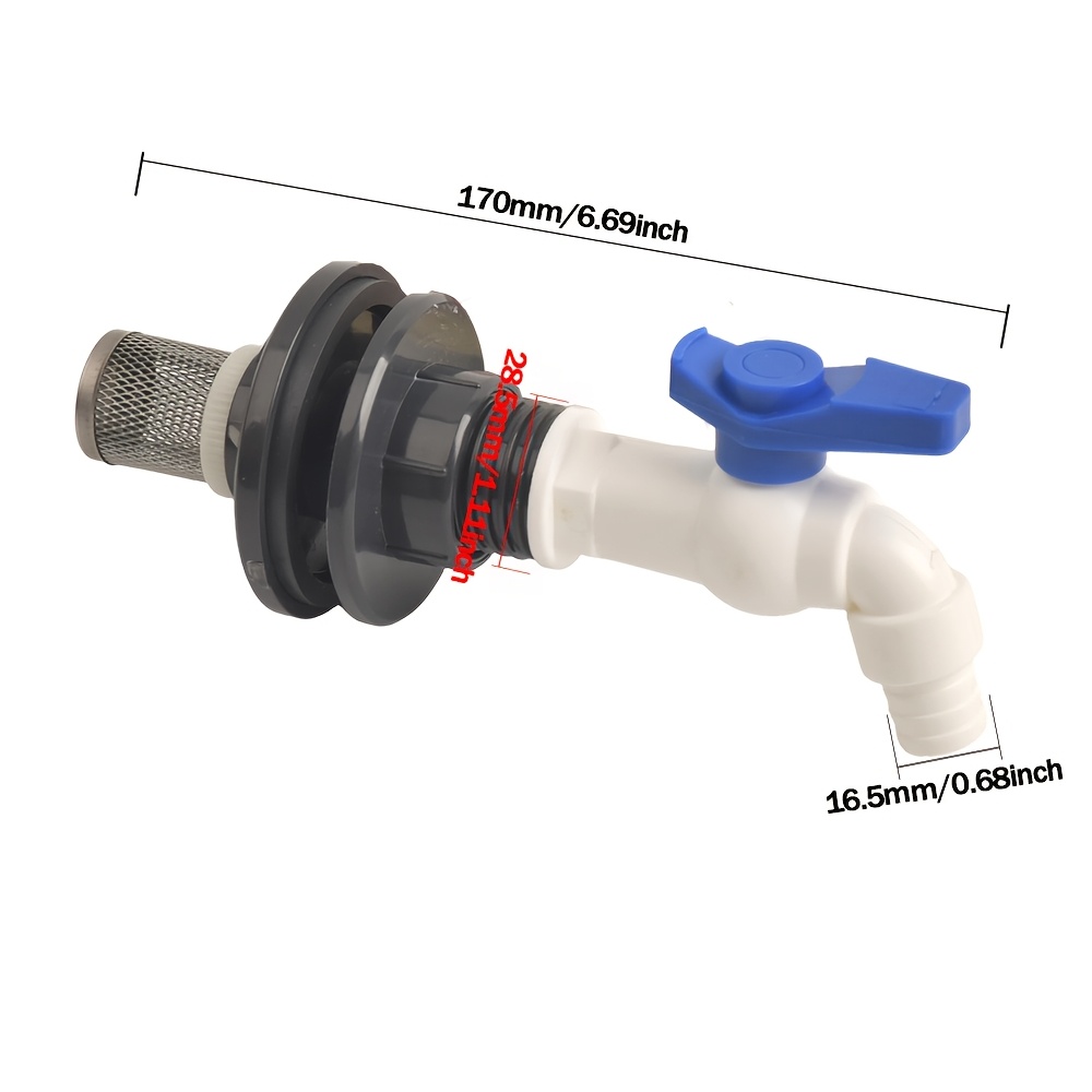E-shop IBC-Wassertank-Gewindeanschluss 16 mm Nippel Wassertank-Wasserhahn-Armaturen Gartenschlauch-Anschluss Wasserhahn für den Außenbereich