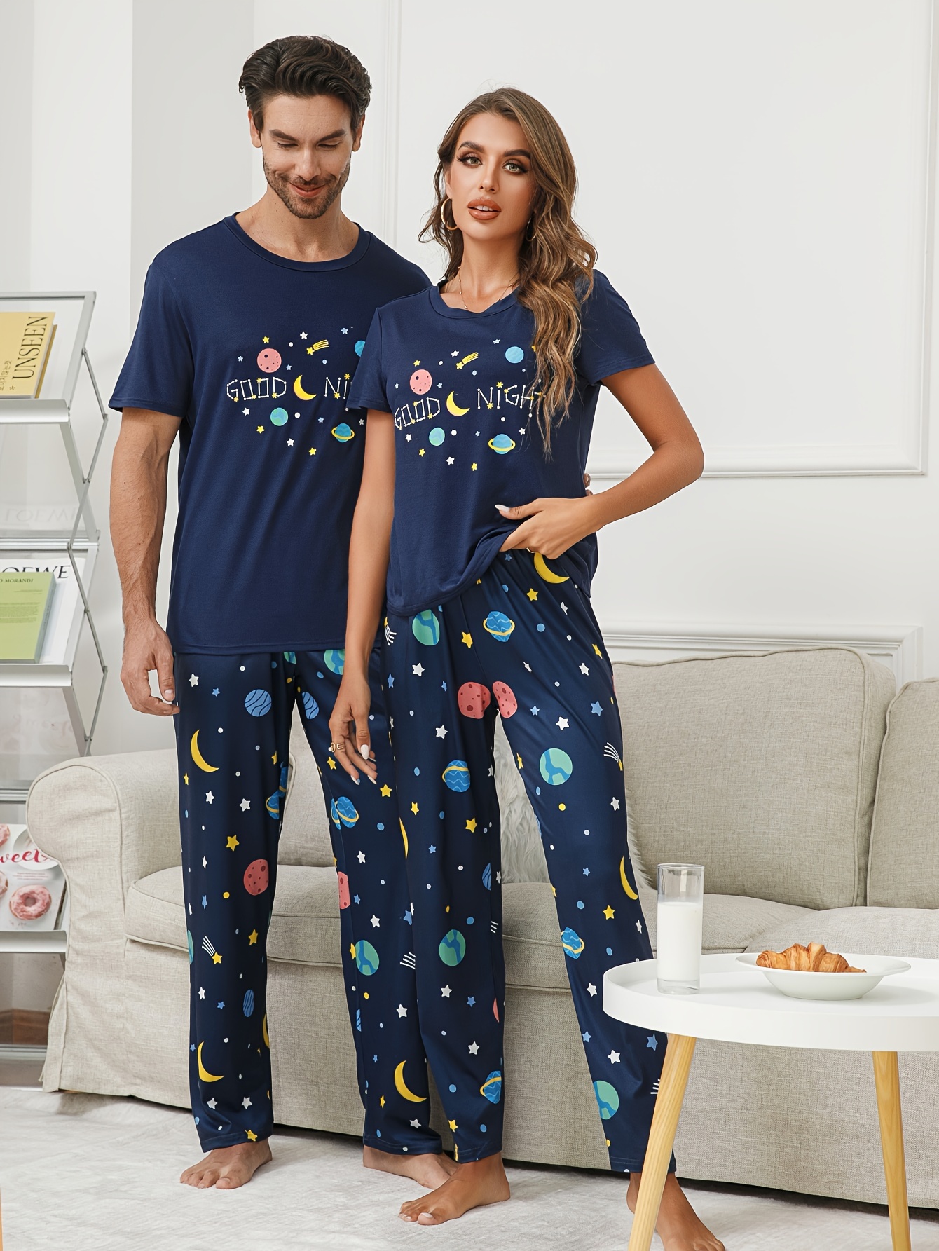 His and Hers Funny Couple Matching Pajamas, Valentines Day Couple