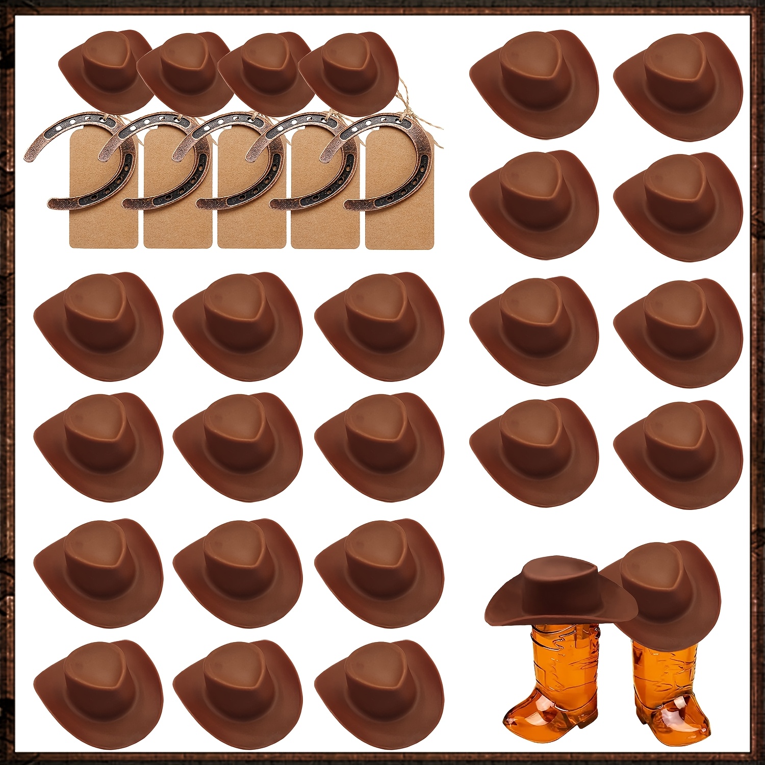 

20pcs Western Cowboy Hat,plastic Miniature Western Hat,doll Hat Mini Western Hats,decoration- Decor Accessories For Crafts Doll Dress Up, Diy Craft Embellishments For Western-themed Celebrations