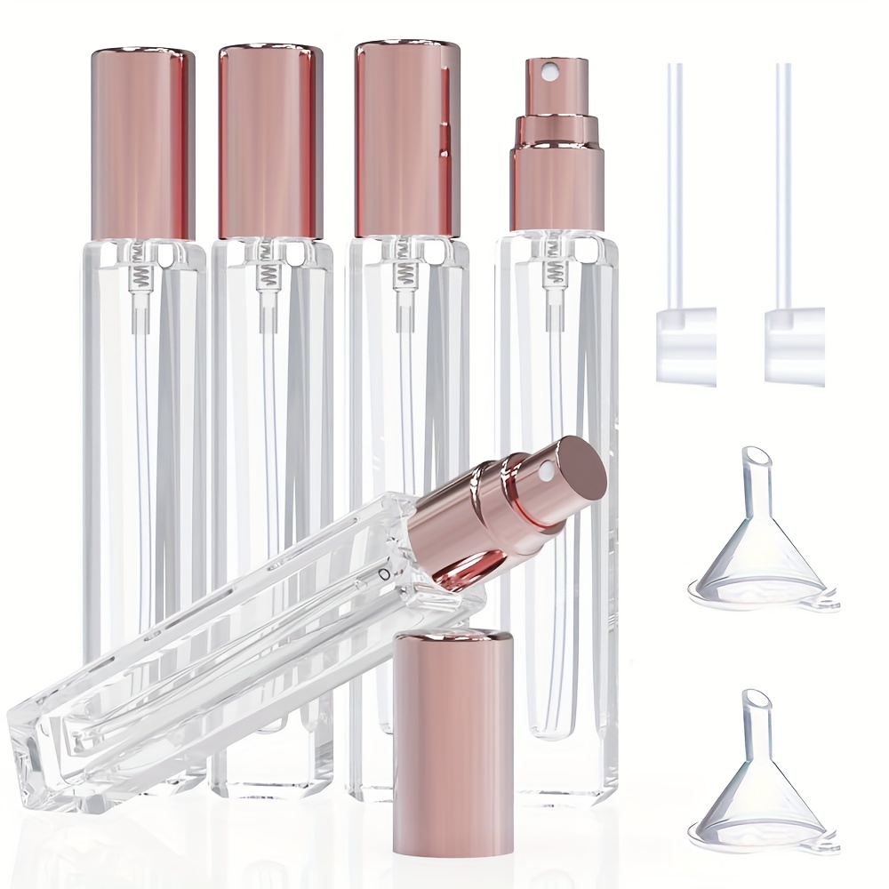 TEMU 5pcs Empty Cologne Atomizer Refillable Mini Perfume Bottles, 10ml With Dispenser Tool, Pocket Perfume Spray Bottles For Travel And Containers,