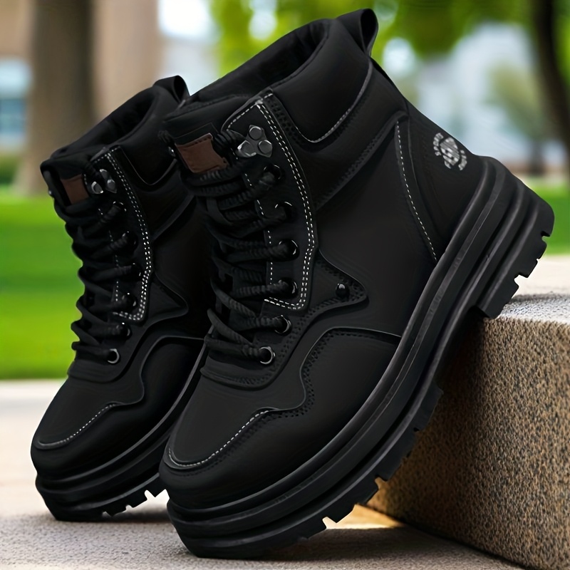 TEMU Plus Size Men's Shoes Hiking Boots Outdoor Trekking Boots British Short Boots Trendy All-match Men's Cargo Boots High-top Off-road Running Shoes