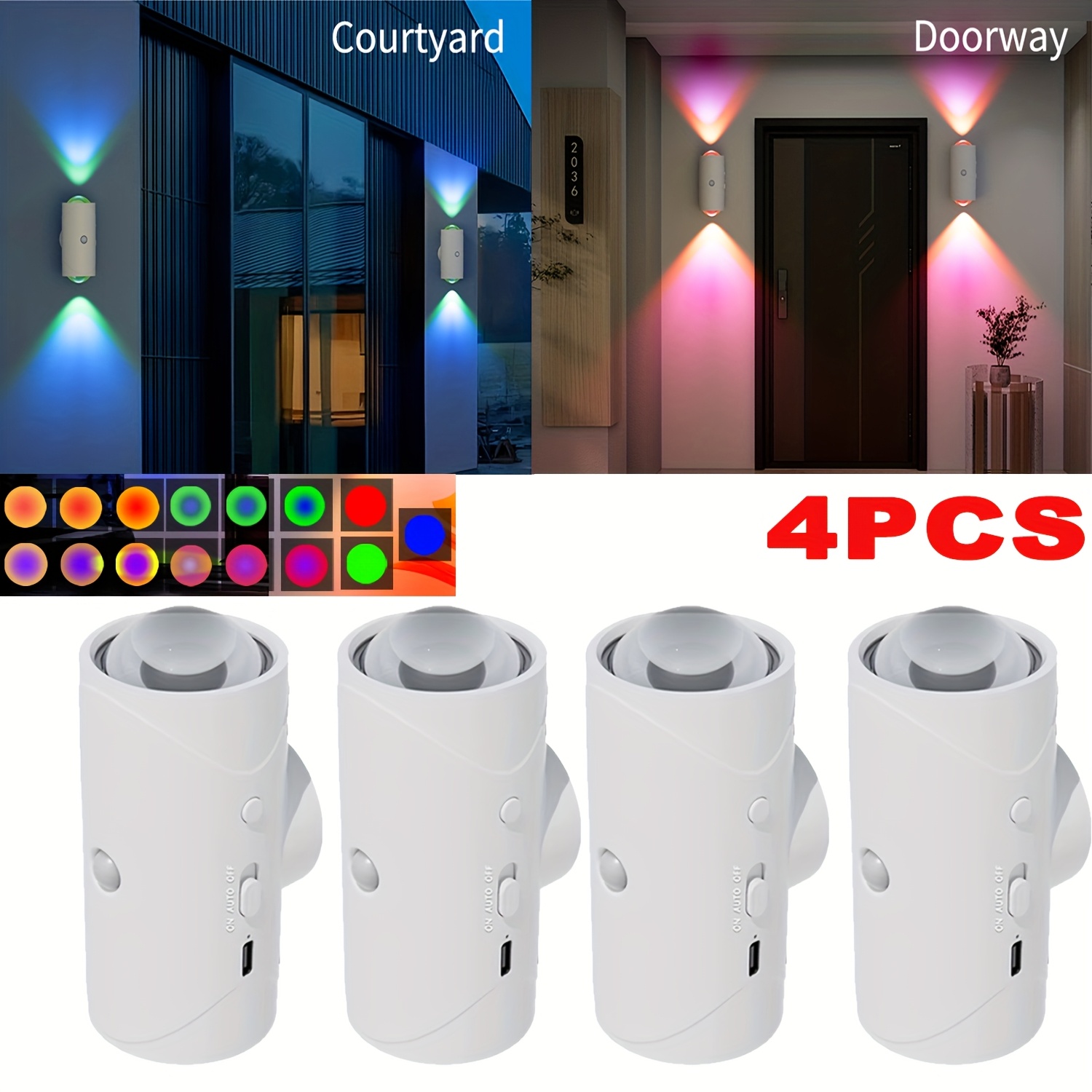 4/2/1 led night light with motion sensor, 3 lighting , rgb color changing, magnetic wall mount for entryway, bedroom, desk, closet usb rechargeable, type-c charging, ultra-long , automatic lighting battery | Shop Trends | Temu