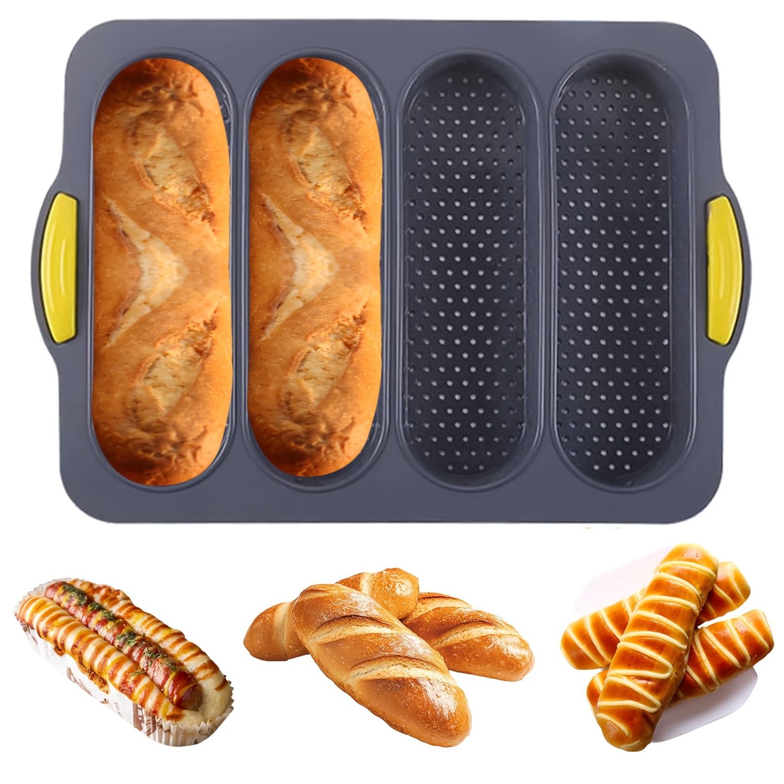1pc of baguette baking tray mold   of bread baking tray hot   baking tool hamburger toast baking tray suitable for homemade bread sandwiches baking tools kitchen accessories halloween christmas thanksgiving bakeware