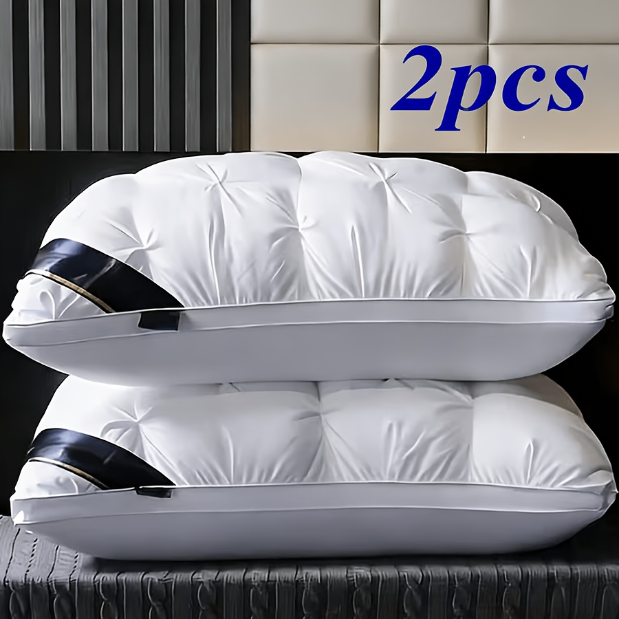 TEMU Set Of 2pcs Pillows Designed For Sleep, Neck Pillow Cores, Luxurious Sleeping Pillows, Offering Balanced Soft Ideal For Side, Back, And Stomach