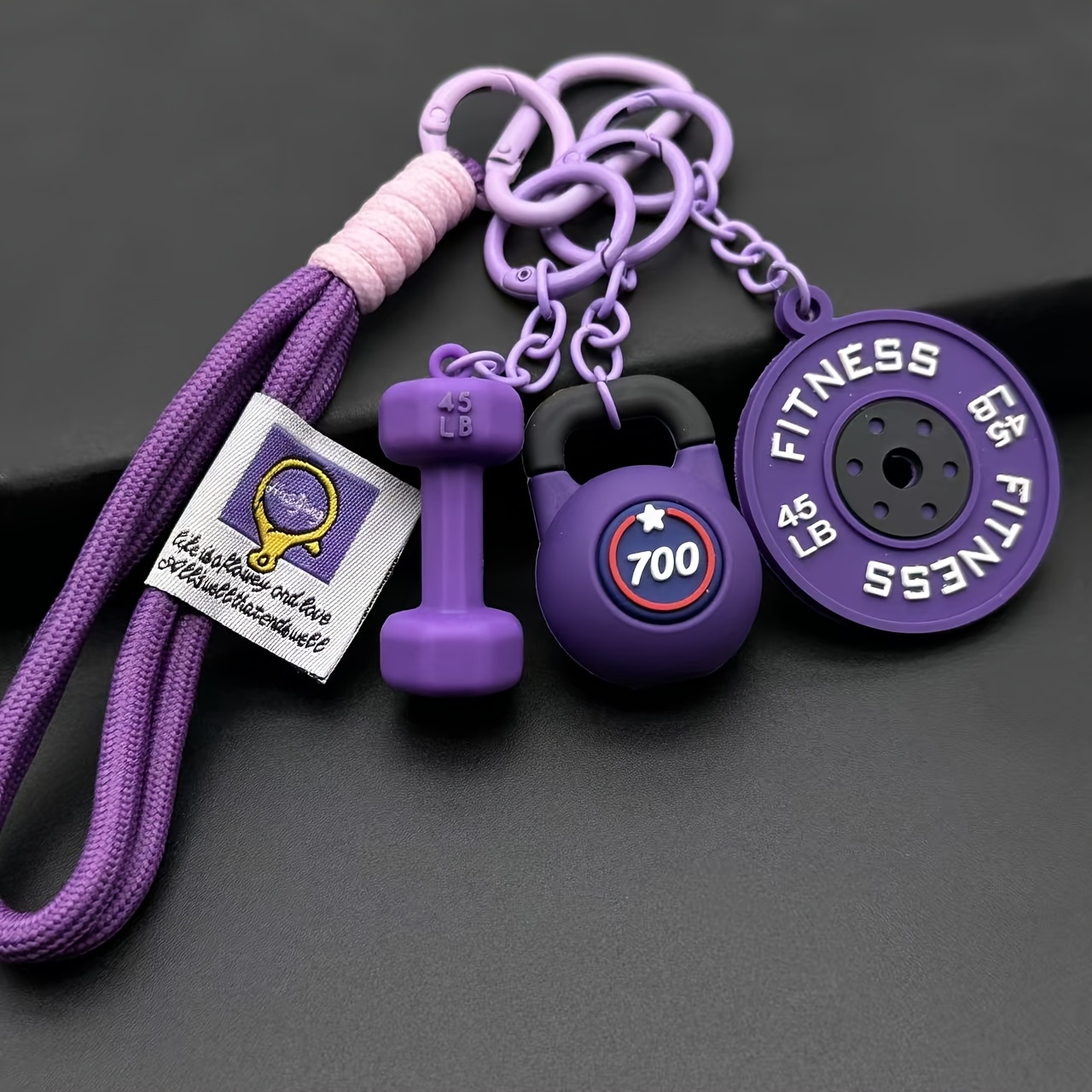 TEMU Creative Fitness 3pcs Set Metal Keychain, 3d Colorful Sports Model Keyring, Gym Studio Challenge Prize, Favor