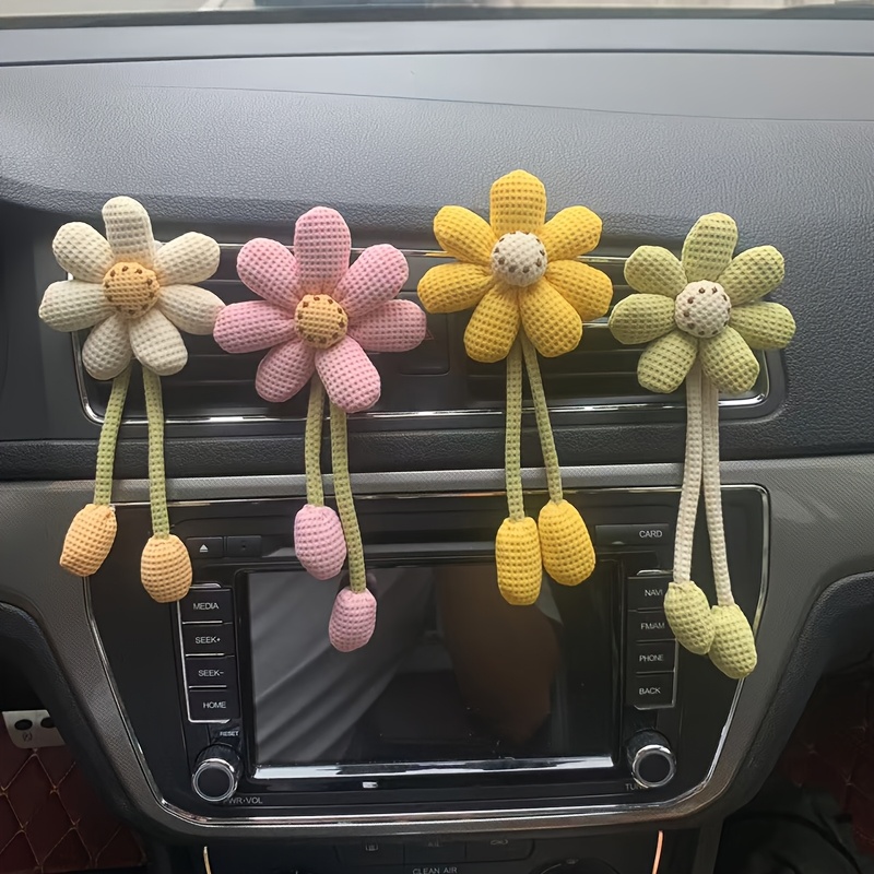 1pc car air vent fragrance cloth art three dimensional pendant flower handmade car interior decoration for girls     from
