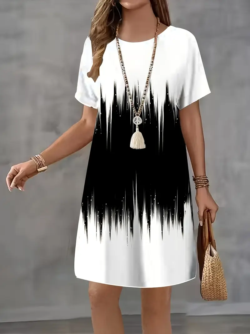 black and white short ombre dress blue dress for baby girl Black White Ombre Tank Dress Women Pockets, Gradient Tie Dye Ladies