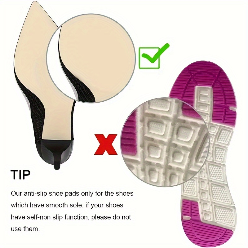 5pairs non slip cushioned high heel pads self adhesive wear resistant sole protectors suitable for high heels details 5