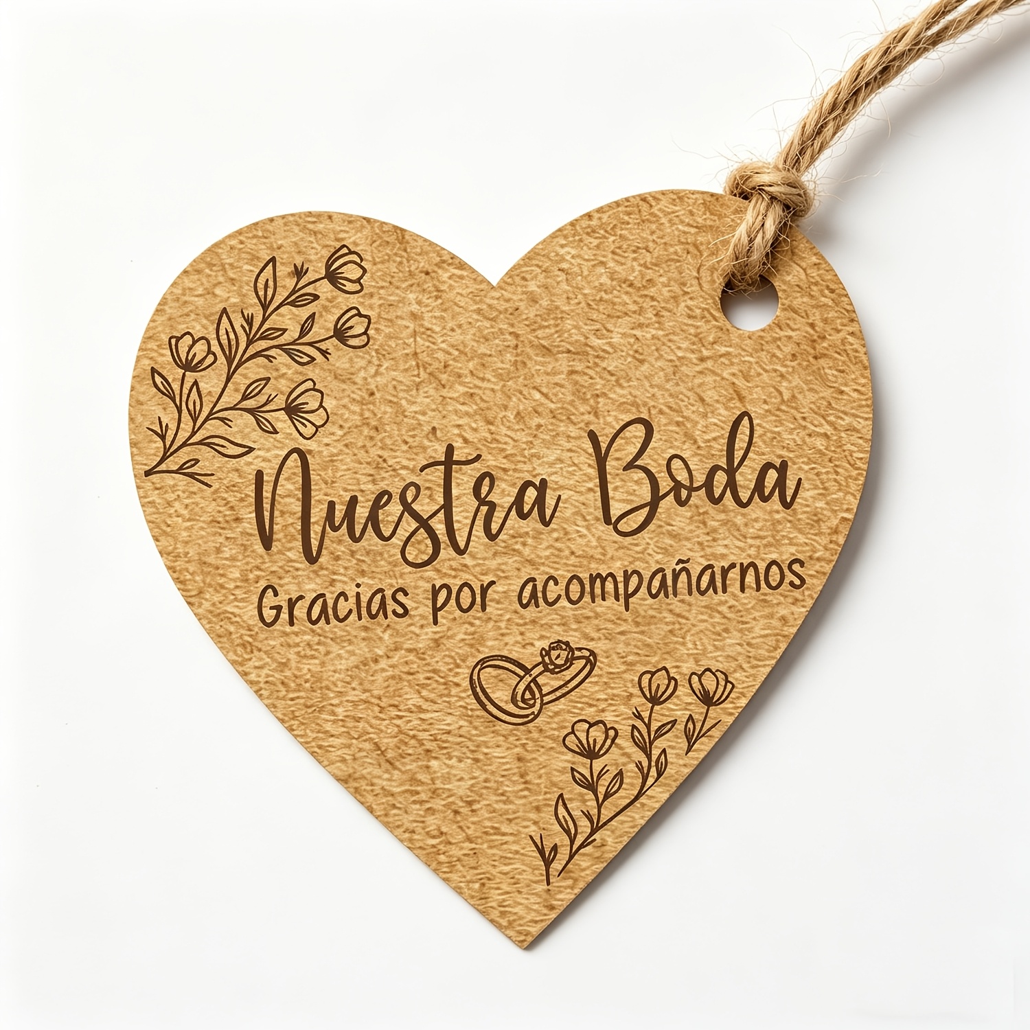 TEMU 49 piezas de etiquetas colgantes de boda de con cuerda de cáñamo, etiquetas de agradecimiento en español " Boda", etiquetas decorativas para