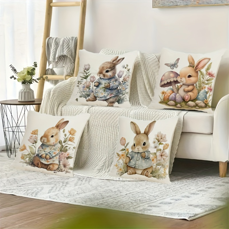 

4pcs Linen Cover, Throw Pillow Cover, Bedroom Accessories, Sofa Cushion Cover, Living Room Throw Pillow Cover (no Pillow )