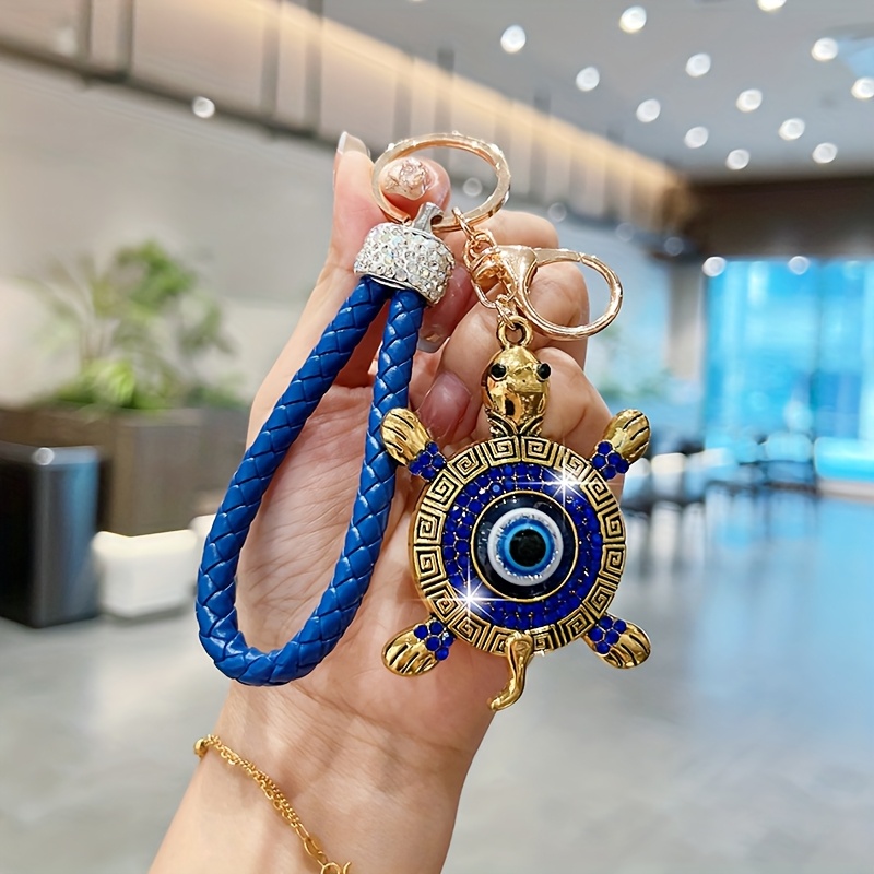 TEMU Creative Evil Eye Turtle Keychain, Stylish And Exquisite Car Key Ring, Niche Design Bag Charm Accessory
